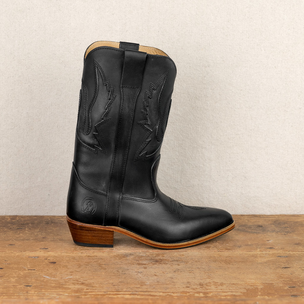 La Botte Gardiane cowboy boots, black natural leather