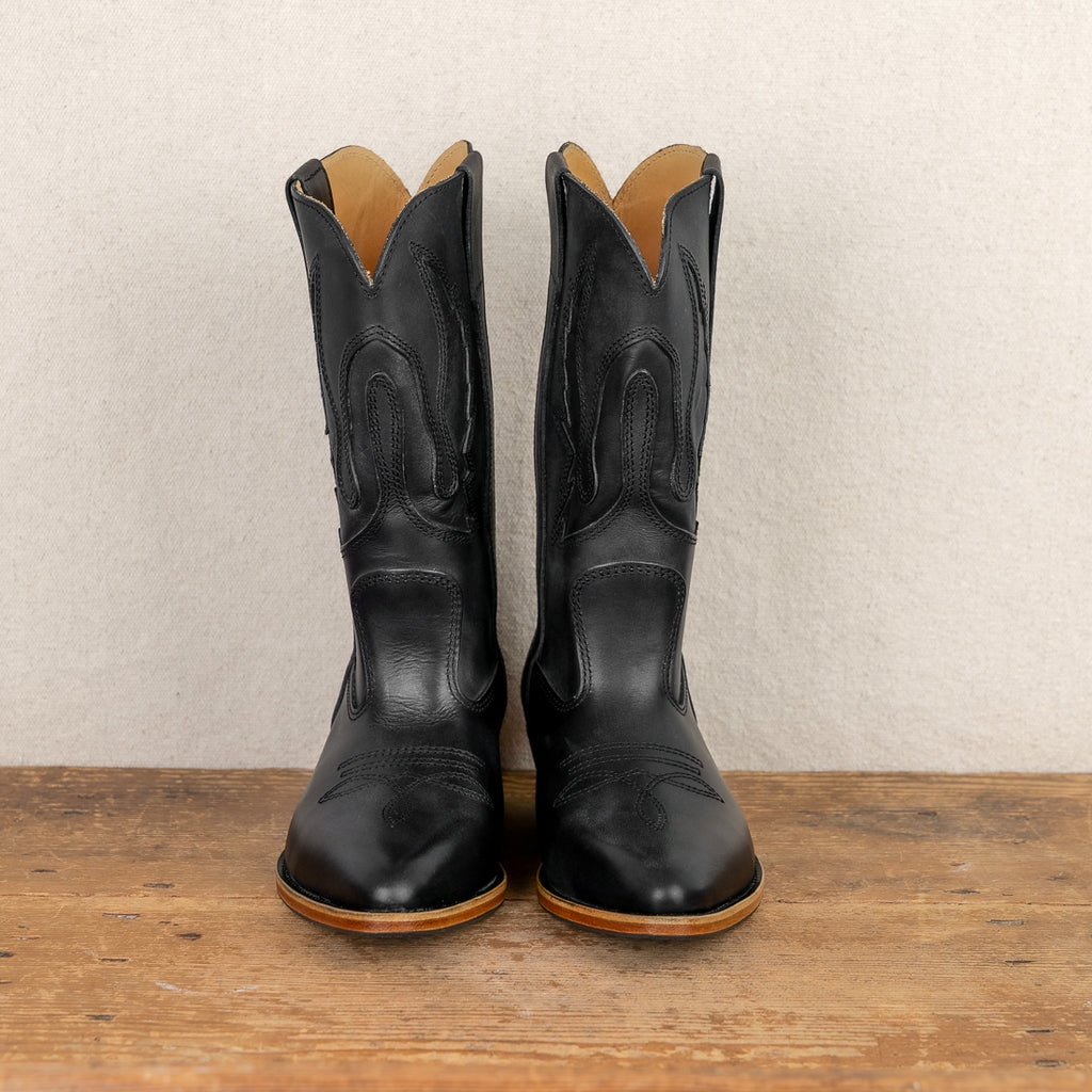La Botte Gardiane cowboy boots, black natural leather