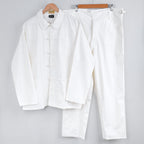 White Chinese work suit set