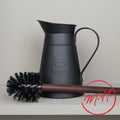 Black metal toilet brush and broom