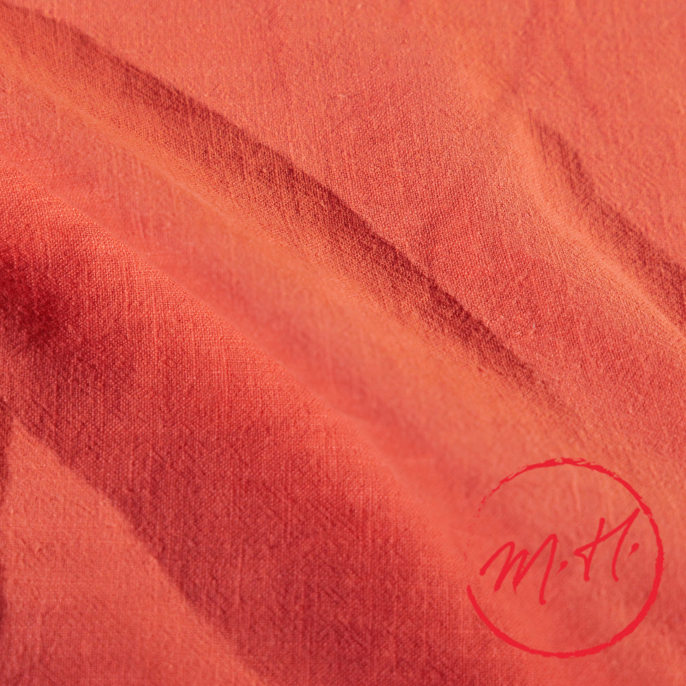 Linen fabric by the metre, coral