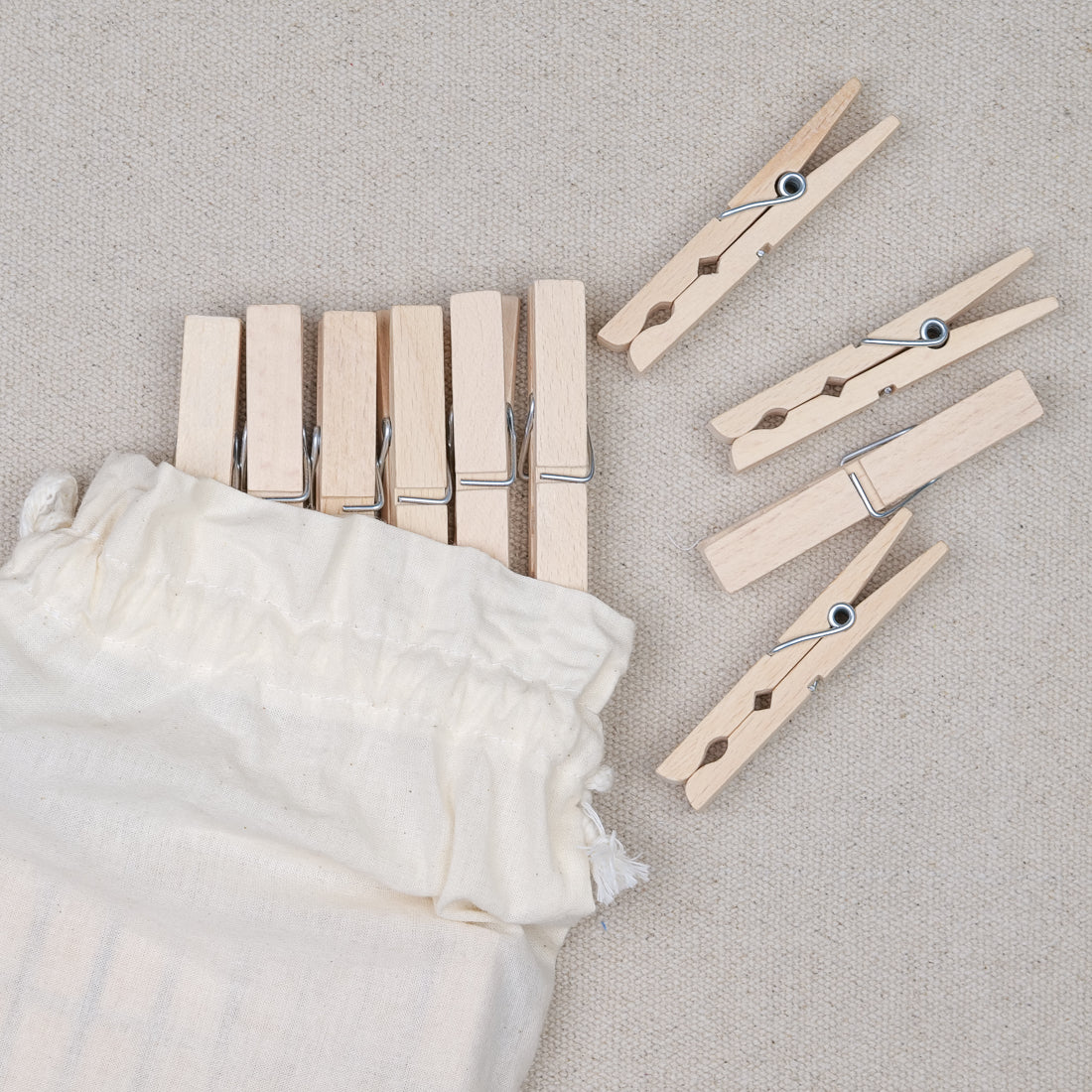 20 Pinces à linge en hêtre