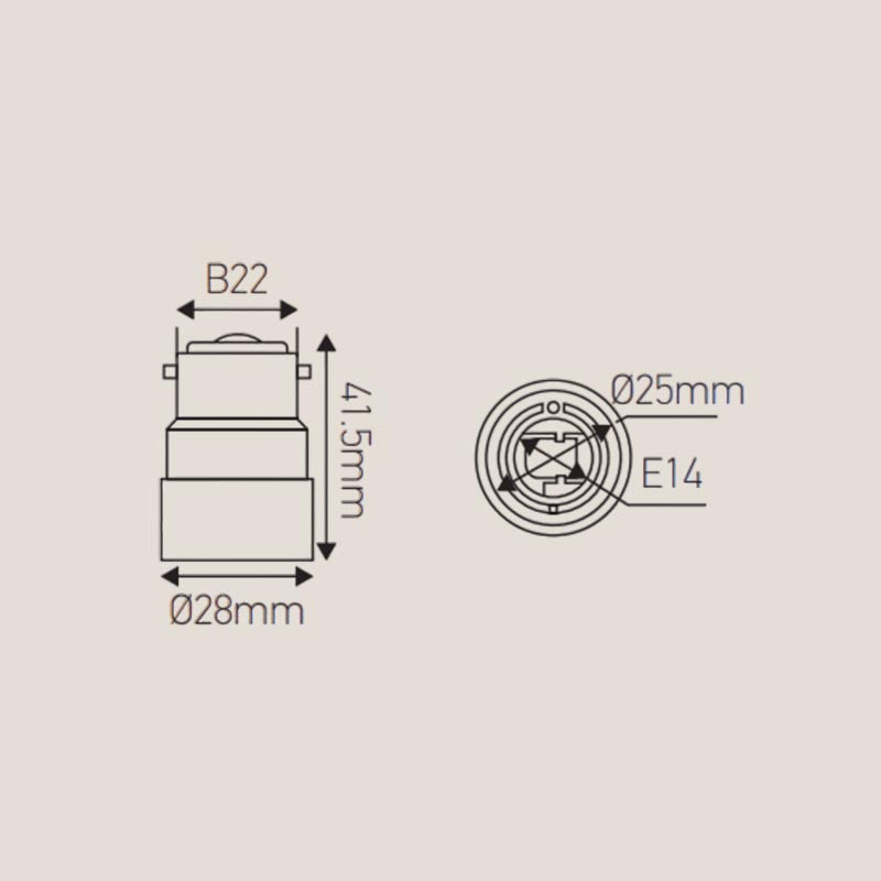 Adaptateur B22 vers E14 blanc
