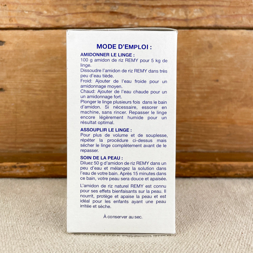 Mode d'emploi amidon de riz E.Remy
