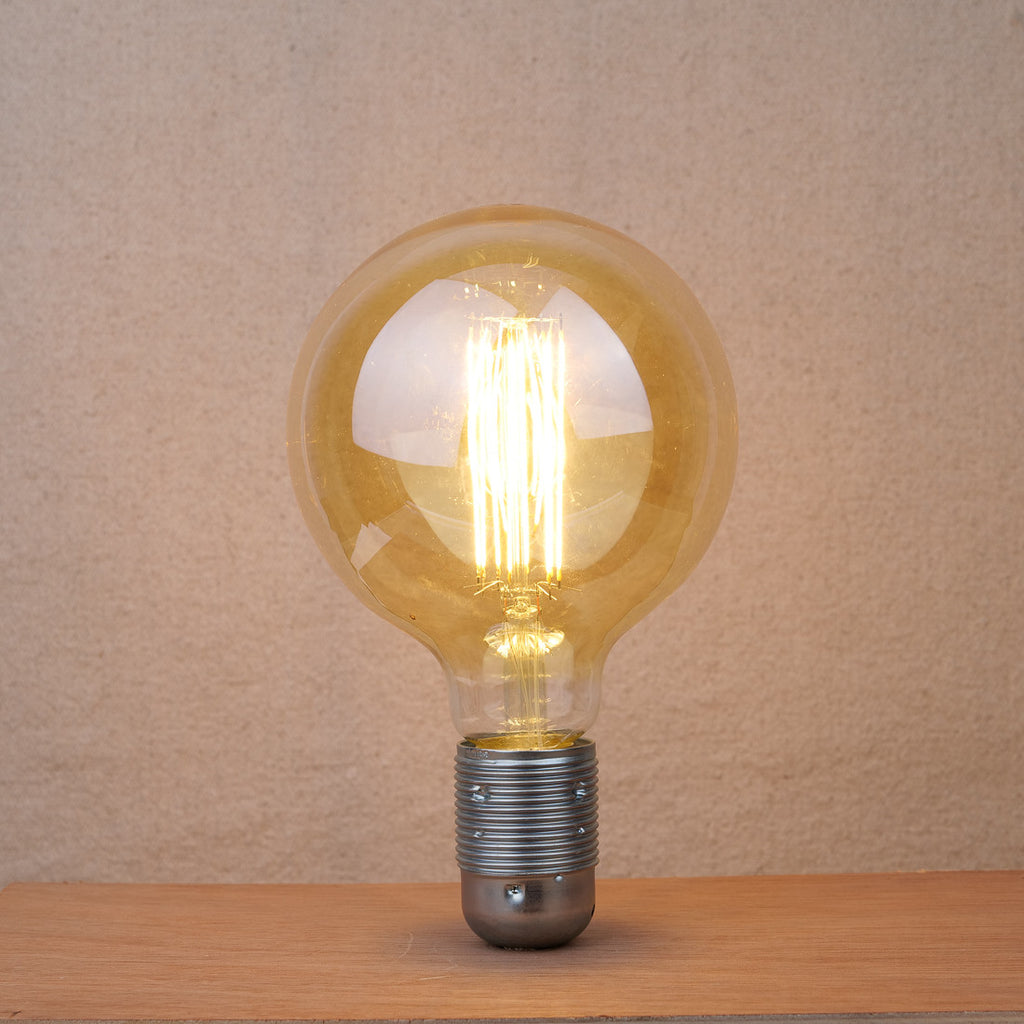 Ampoule ambrée LED globe diam 12,5 cm