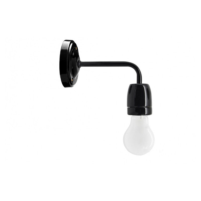 Applique murale rosace en porcelaine noire