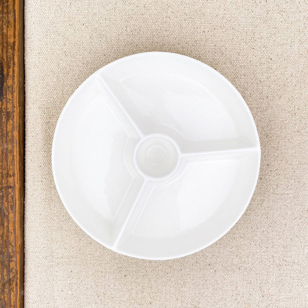 Assiette apéritif à compartiments en porcelaine