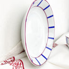 Assiette creuse basque rouge et bleue