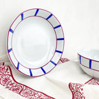 Assiette creuse basque rouge et bleue