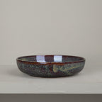 Soup plate in brown stoneware