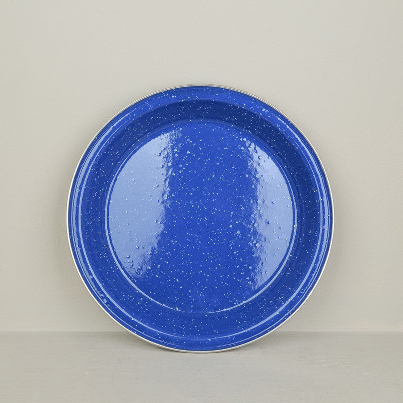 Assiette de camping émail bleu