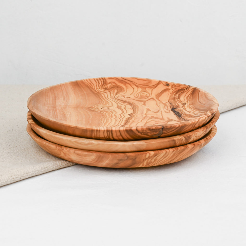 Assiette en bois d'olivier