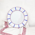 Assiette plate basque rouge et bleue