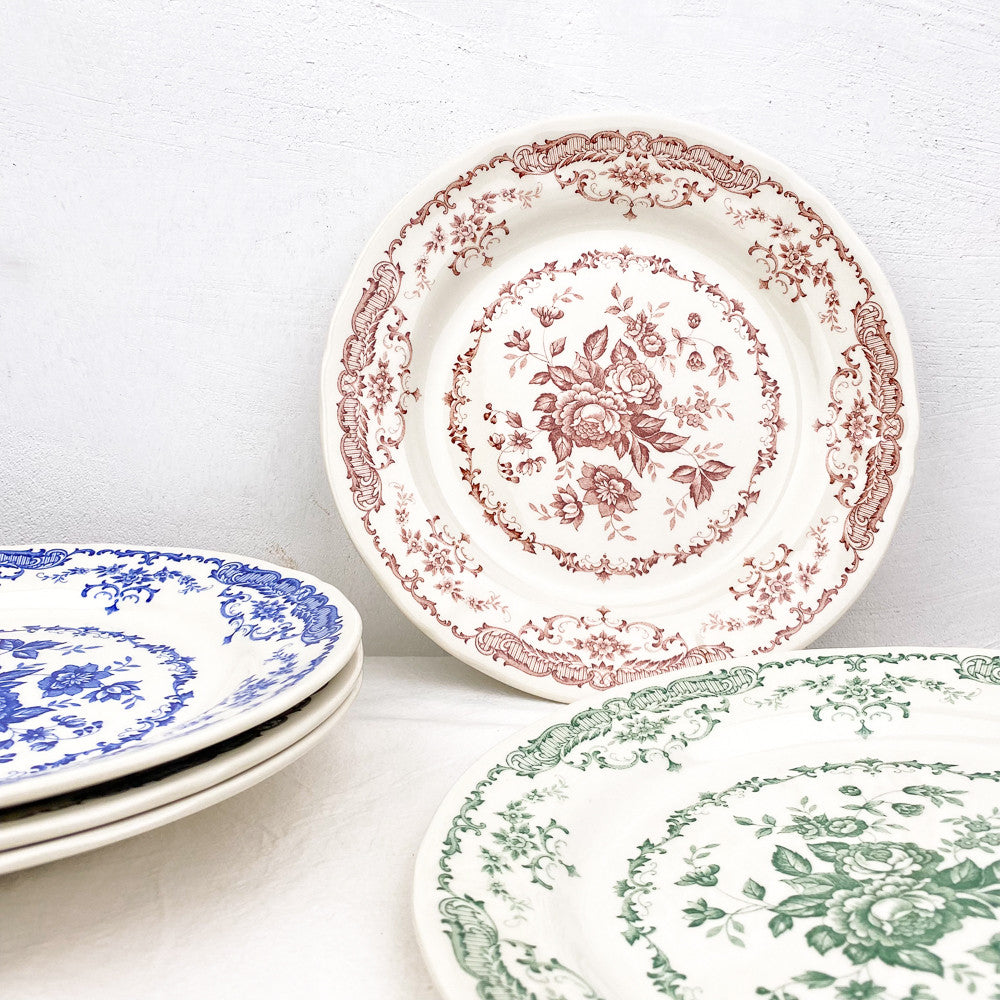 Assiette plate décor floral Ø26cm