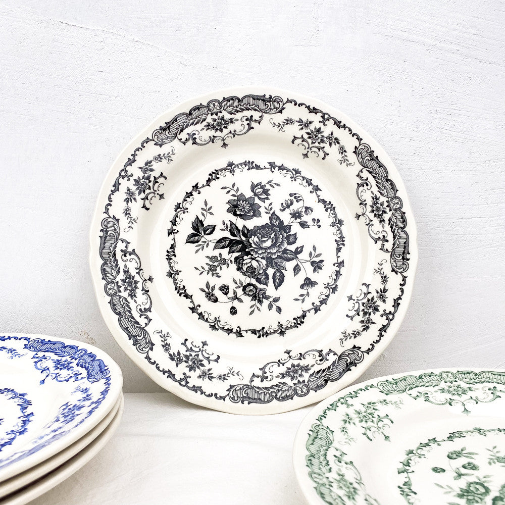 Assiette plate décor floral Ø26cm