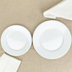 Assiette plate en émail blanc