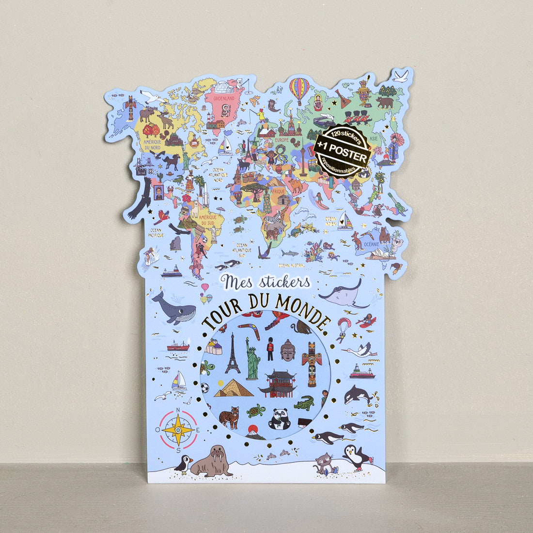 Autocollants et poster tour du monde