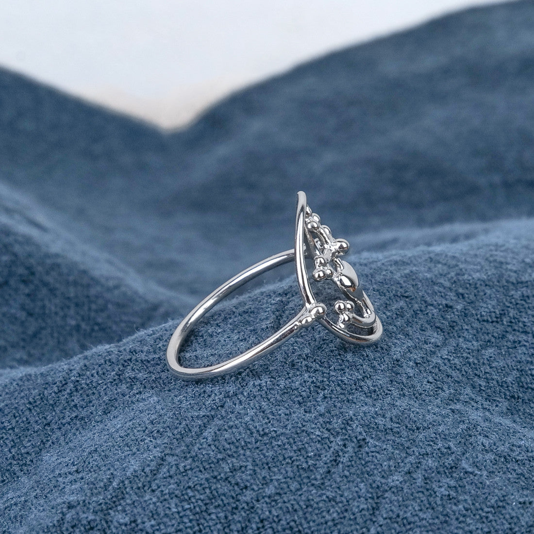 Bague Croix de Camargue perlée Argent