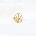 Bague Croix de Camargue perlée Vermeil