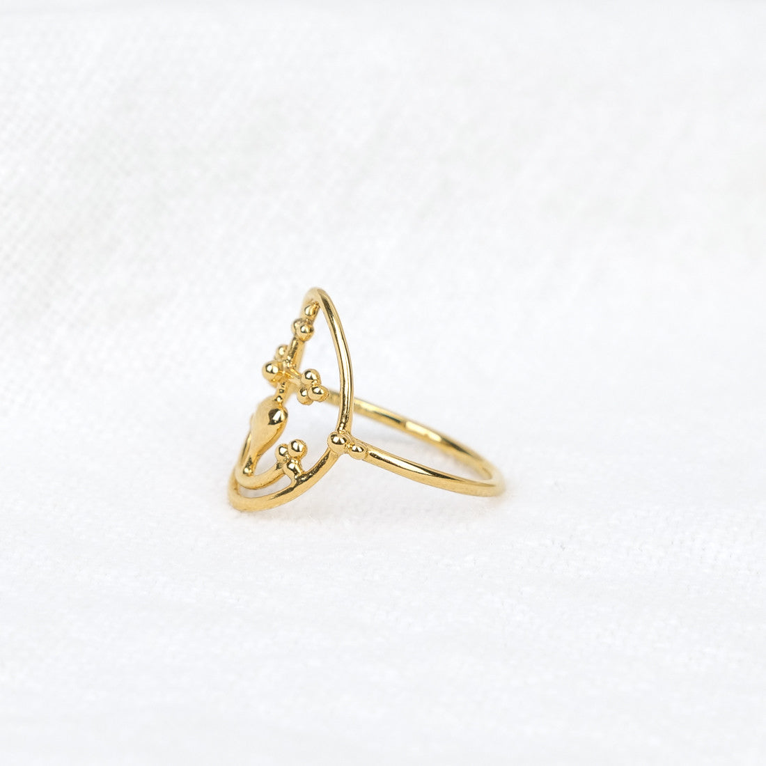 Bague Croix de Camargue perlée Vermeil
