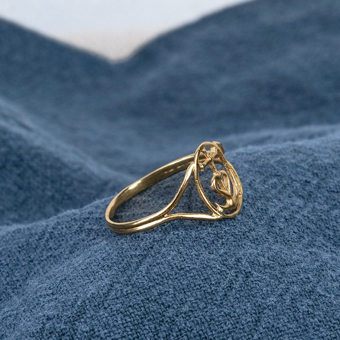 Bague fine Croix de Camargue vermeil