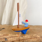 Balancier Bateau en bois peint à la main
