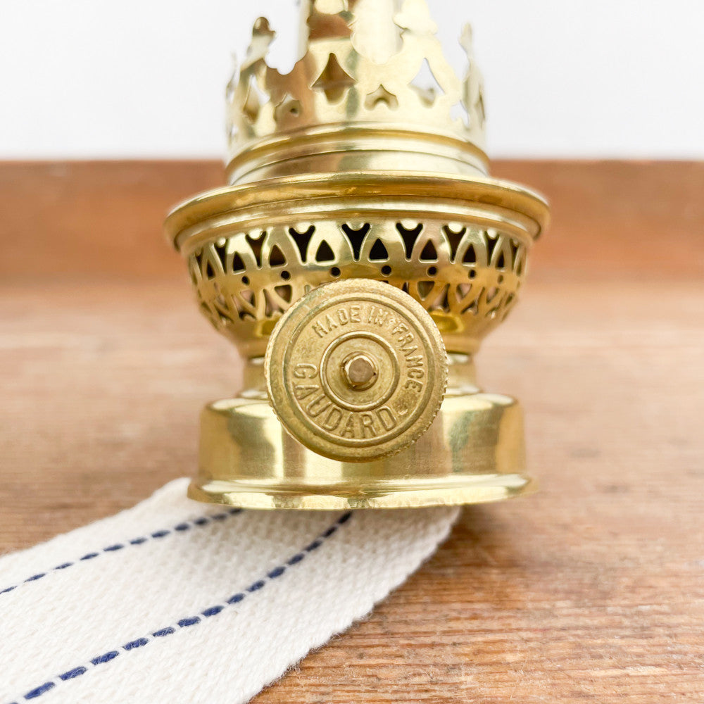 Bec de lampe laiton galerie et mèche avec piédouche
