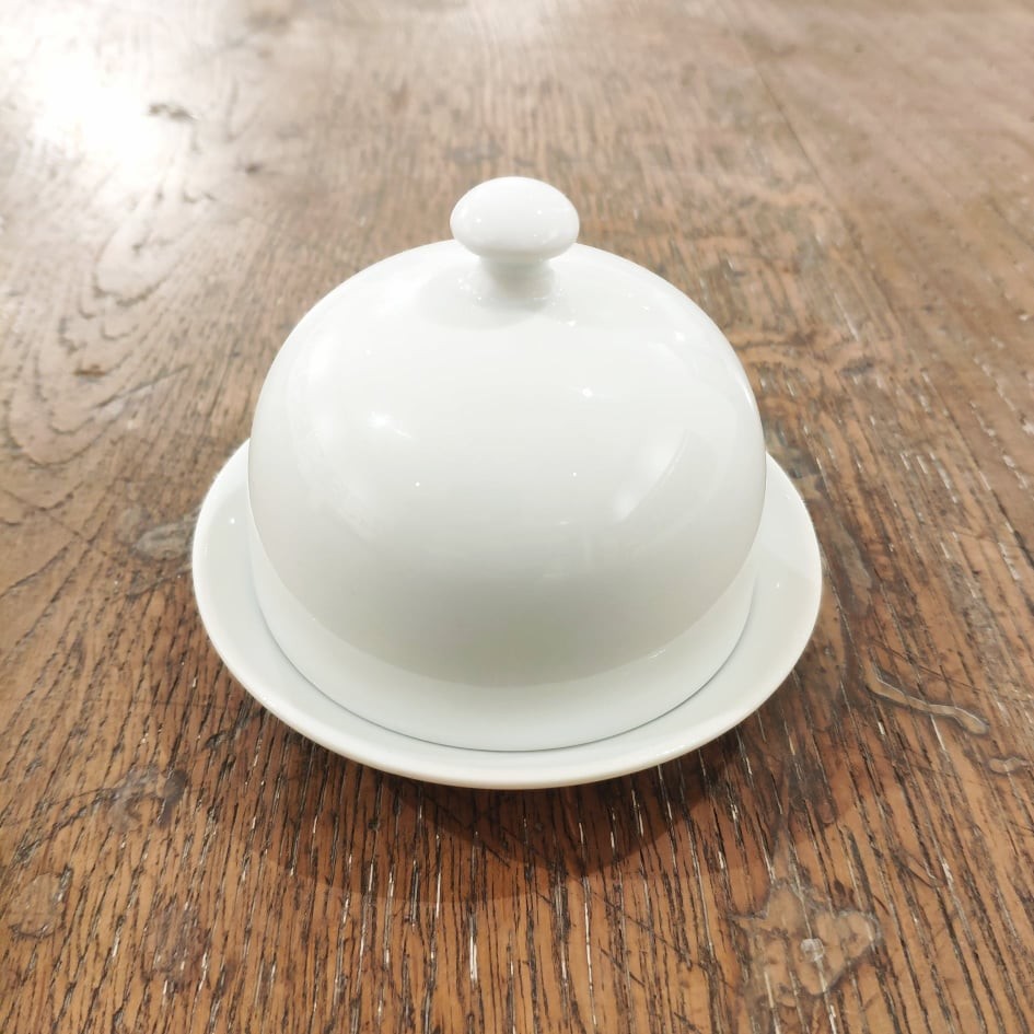 Beurrier rond en porcelaine