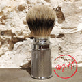 Blaireau pur argenté monture chrome