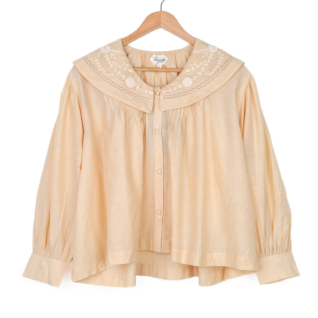 Blouse col marin beige