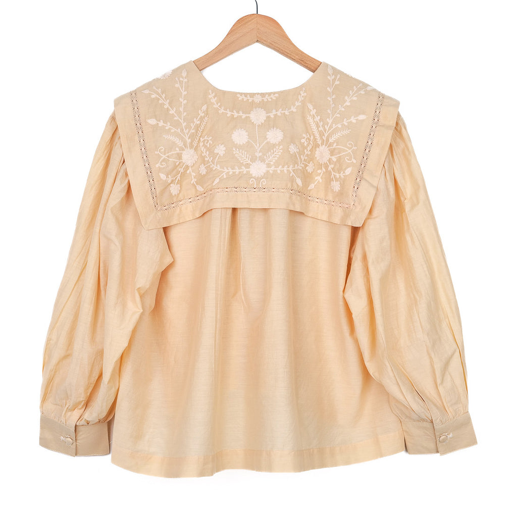 Blouse col marin beige