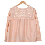 Blouse col marin rose
