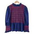 Blouse marine à smocks
