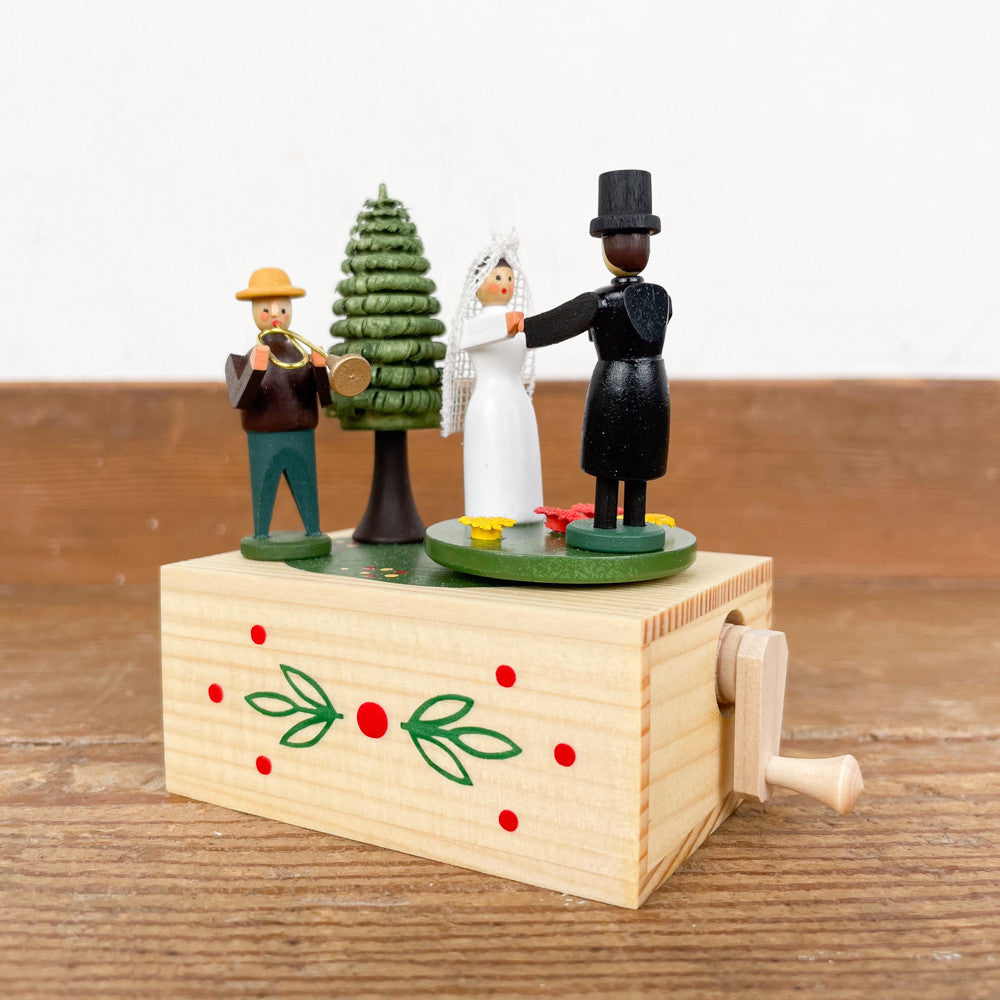 Boîte à musique Mariage en bois