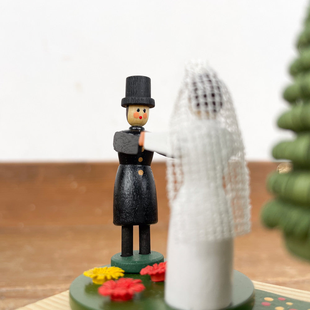 Boîte à musique en bois Mariage champêtre