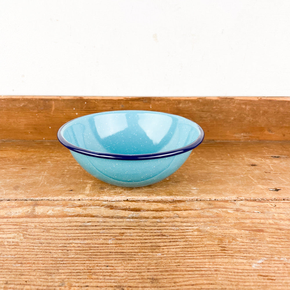 bol à soupe, assiette creuse cinsa en email turquoise