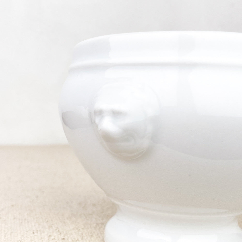 Bol à soupe tête de lion porcelaine blanche