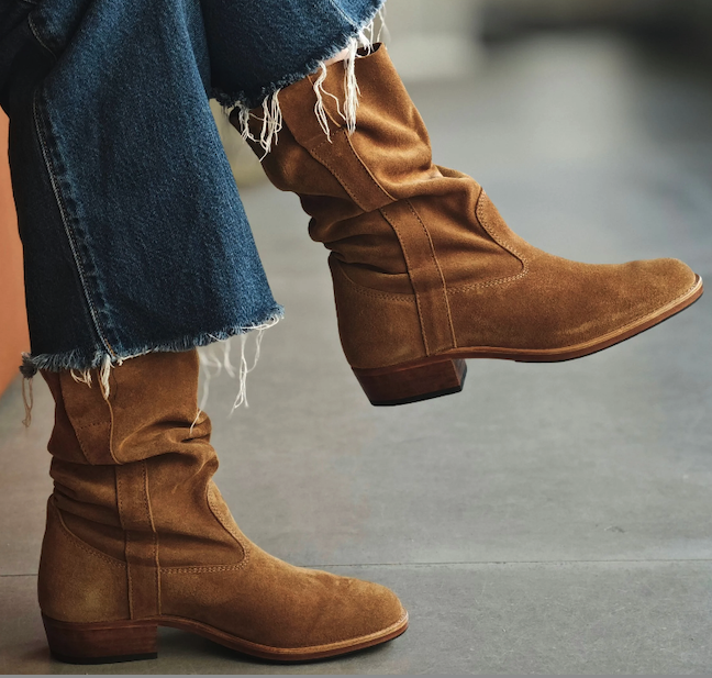 Bottes Gardianes en daim souple havane