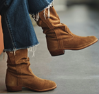 Bottes Gardianes en daim souple havane