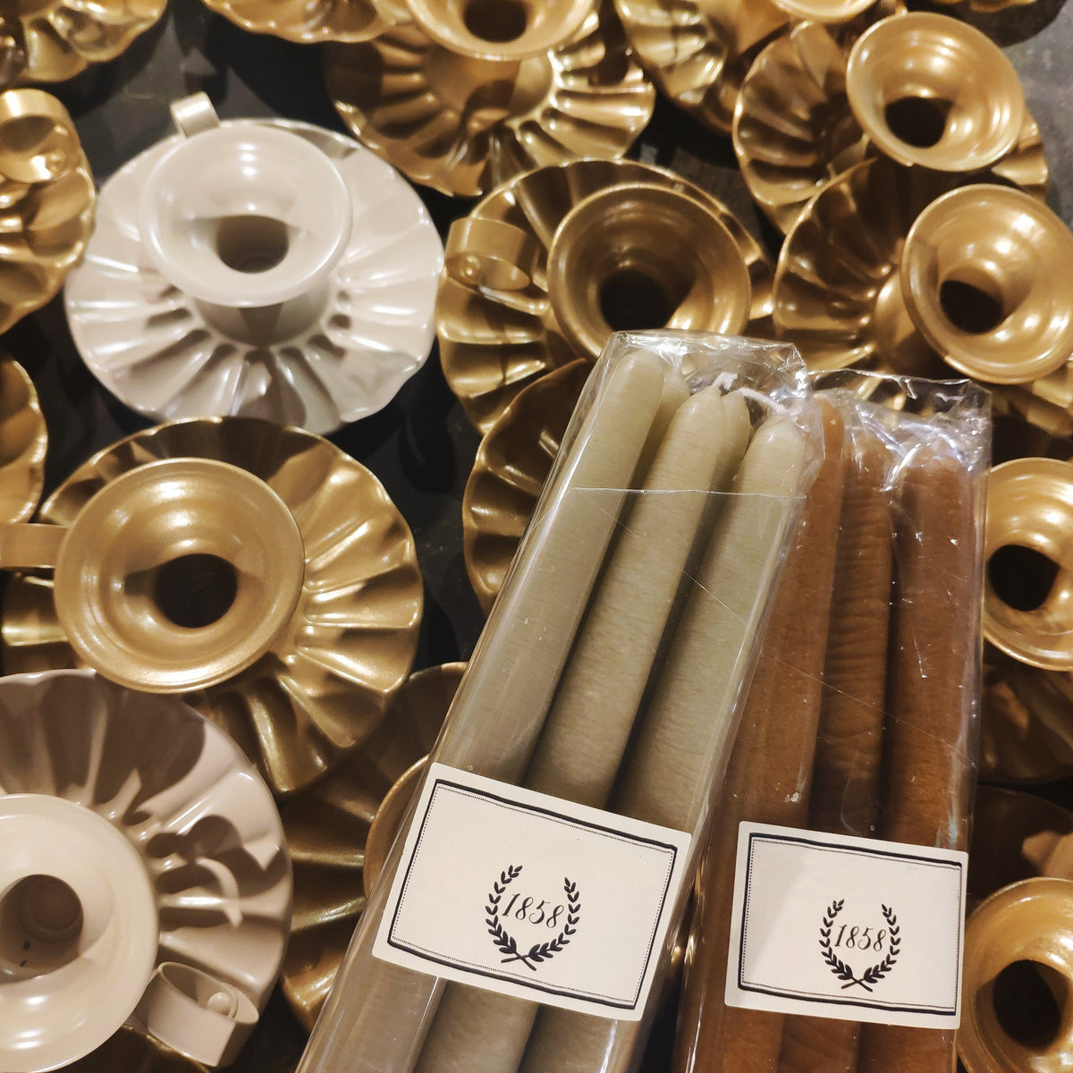 Bougeoir aluminium peint