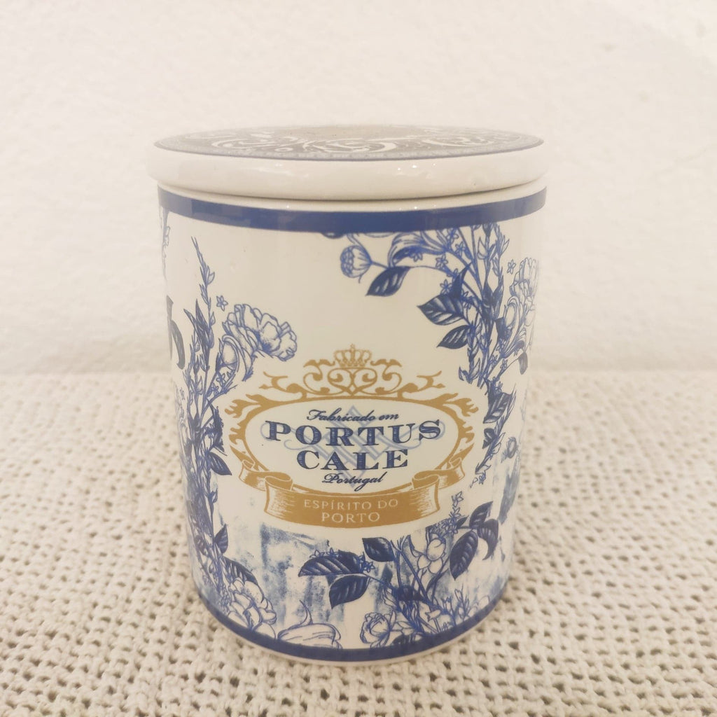 Bougie en boîte bleu et or
