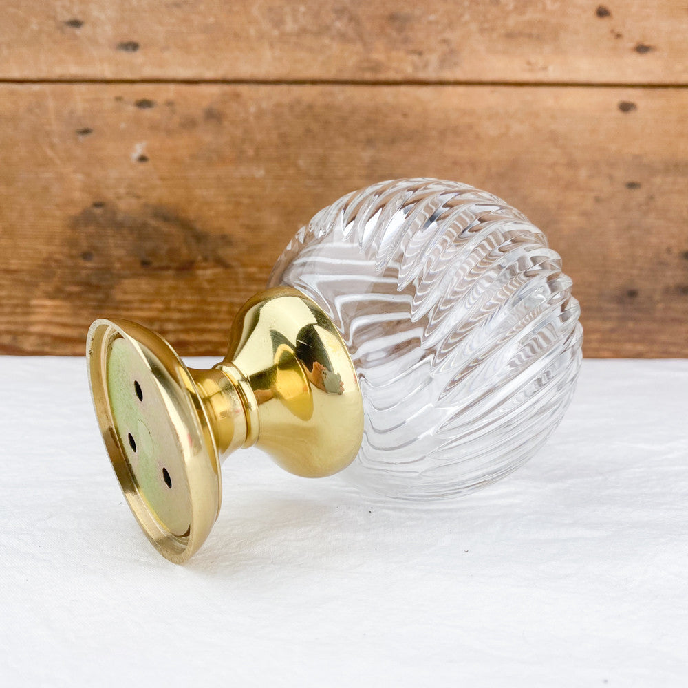 Boule de rampe en cristal et laiton