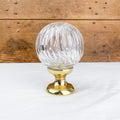 Boule de rampe en cristal et laiton