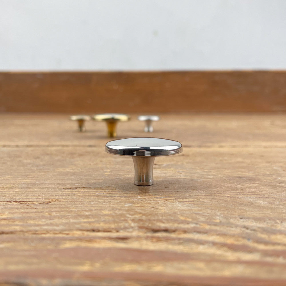 Bouton de cocotte rond en laiton chromé 3cm