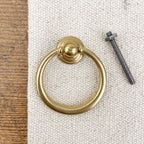 Bouton de meuble anneau en laiton Ø48mm