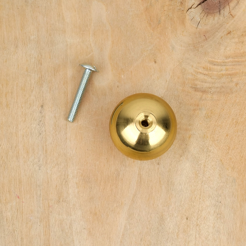 Bouton de meuble boule laiton poli