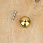 Bouton de meuble boule laiton poli