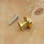 Bouton de meuble plat laiton poli