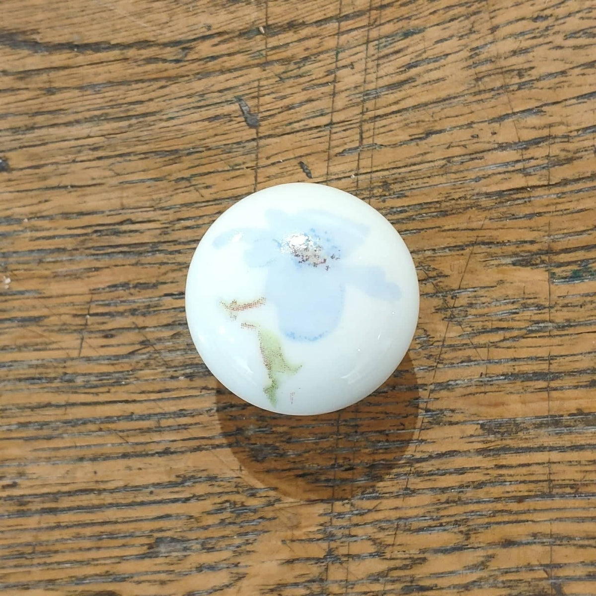 Bouton de tiroir en porcelaine motif fleuri