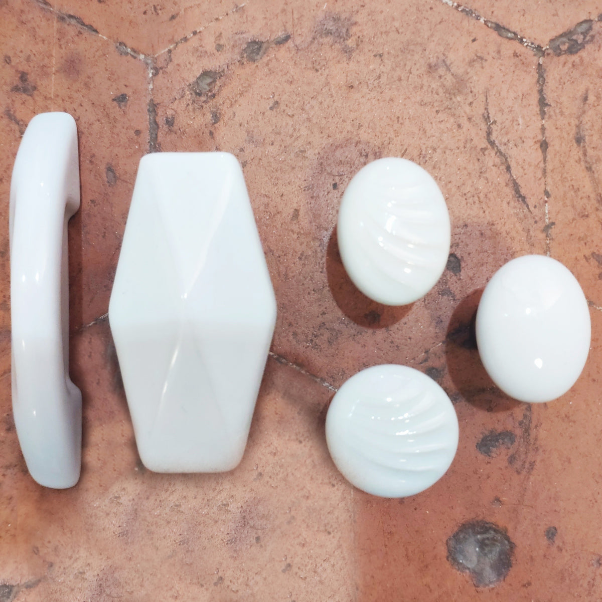 Boutons de porte & placards porcelaine blanc